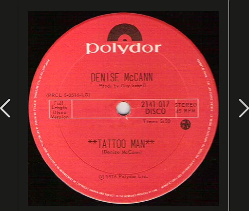 Tattoo Man Polydor full length disco version label